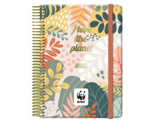 AGENDA 2025 WWF DÍA PÁGINA 12,5 X 18 CM CON 4 HOJAS DE PEGATINAS DOHE 12898 - 25 (Espera 4 dias)